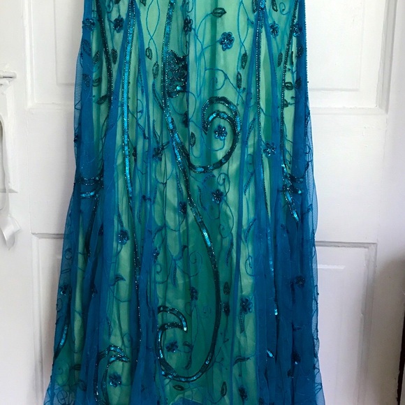 NWT RARE Caché Beaded Formal Mermaid Halter‎ Cut-Out Dress HTF vintage y2k - Picture 4 of 12